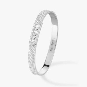 18K WHITE GOLD PAVE DIAMOND THICK BRACELET