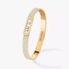 18K YELLOW GOLD PAVE DIAMOND THICK BANGLE