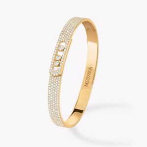 18K YELLOW GOLD PAVE DIAMOND THICK BRACELET
