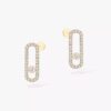 18K YELLOW GOLD PAVE DIAMOND MEDIUM EARRING
