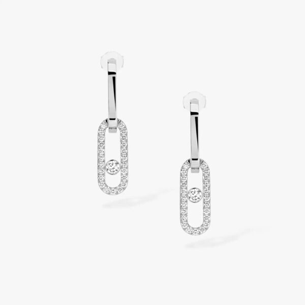 18K WHITE GOLD DIAMOND EARRING