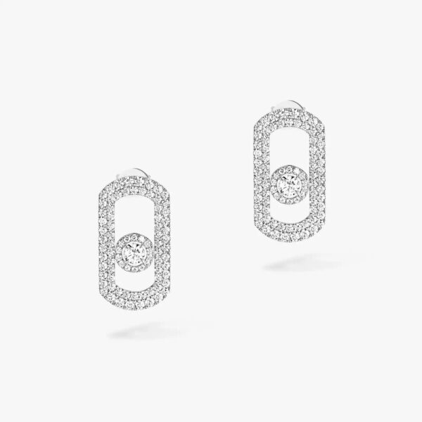 18K WHITE GOLD PAVE DIAMOND EARRING