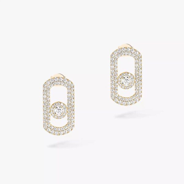 18K YELLOW GOLD PAVE DIAMOND EARRING