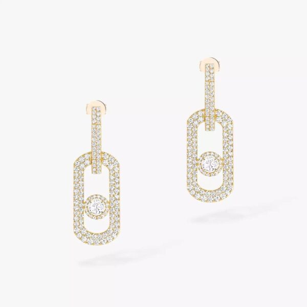 18K YELLOW GOLD PAVE DIAMOND XL EARRING