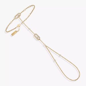 18K YELLOW GOLD PAVE DIAMOND HAND BRACELET