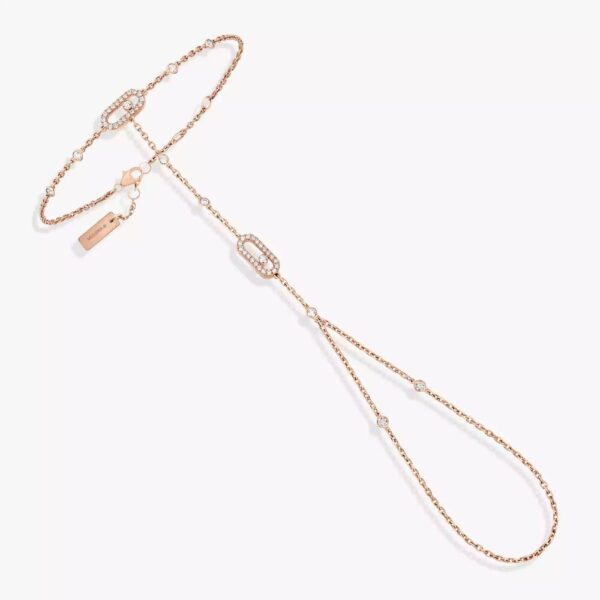 18K ROSE GOLD PAVE DIAMOND HAND BRACELET