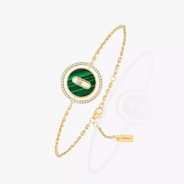 18K YELLOW GOLD MALACHITE AND DIAMOND BRACELET