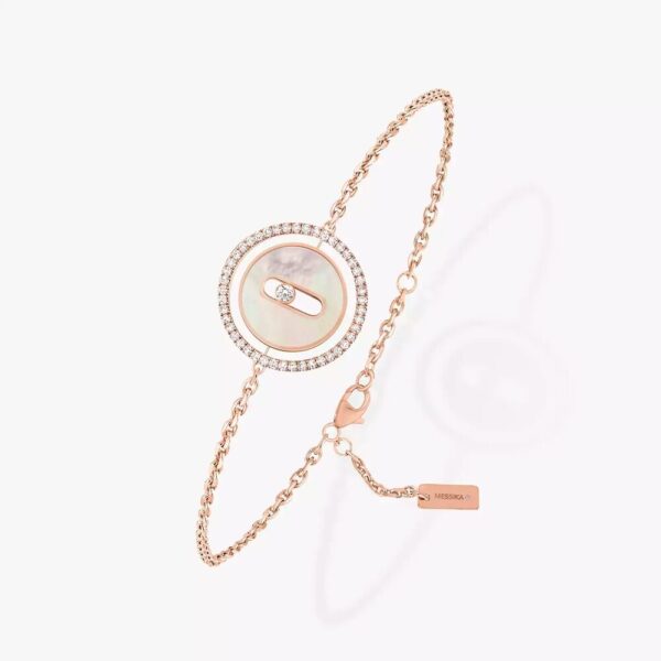 18K ROSE GOLD MOTHER OF PEARL AND DIAMOND BRACELET