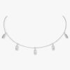 18K WHITE GOLD PAVE DIAMOND 5 MOTIF NECKLACE