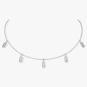 messika-collier-chocker-move-uno-pampille-or-blanc 18K WHITE GOLD PAVE DIAMOND 5 MOTIF NECKLACE