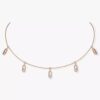 18K ROSE GOLD PAVE DIAMOND 5 MOTIF NECKLACE