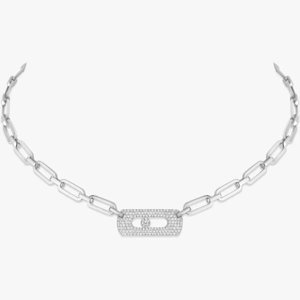 18K WHITE GOLD DIAMOND NECKLACE
