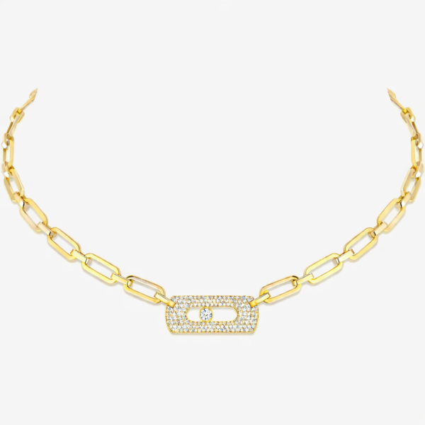 18K YELLOW GOLD DIAMOND NECKLACE