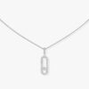 18K WHITE GOLD PAVE DIAMOND LARGE NECKLACE