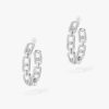 18K WHITE GOLD PAVE DIAMOND SMALL HOOP EARRING