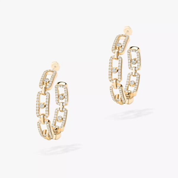 18K YELLOW GOLD PAVE DIAMOND SMALL HOOP EARRING