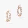 18K ROSE GOLD PAVE DIAMOND SMALL HOOP EARRING