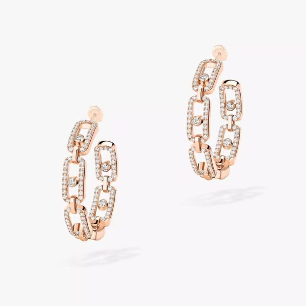 18K ROSE GOLD PAVE DIAMOND SMALL HOOP EARRING