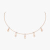 18K ROSE GOLD DIAMOND 5 MOTIF NECKLACE