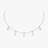 18K WHITE GOLD DIAMOND 5 MOTIF NECKLACE