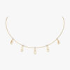 18K YELLOW GOLD DIAMOND 5 MOTIF NECKLACE