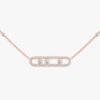18K ROSE GOLD PAVE DIAMOND MEDIUM NECKLACE