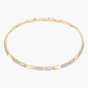 18K YELLOW GOLD DIAMOND SMALL NECKLACE