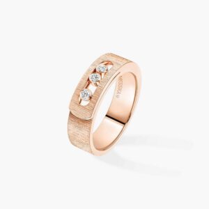 18K ROSE GOLD DIAMOND CISELE RING