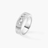 18K WHITE GOLD DIAMOND CISELE RING