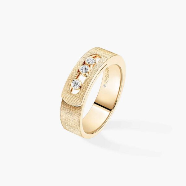 18K YELLOW GOLD DIAMOND CISELE RING