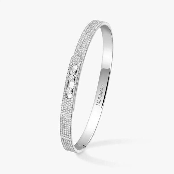 18K WHITE GOLD PAVE DIAMOND THIN BRACELET