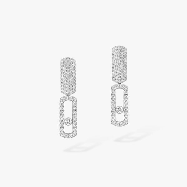 18K WHITE GOLD DIAMOND LARGE EARRING