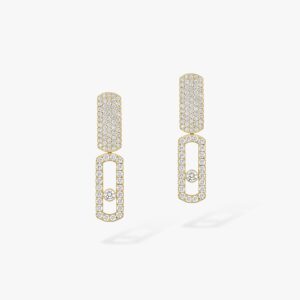 18K YELLOW GOLD DIAMOND LARGE EARRING