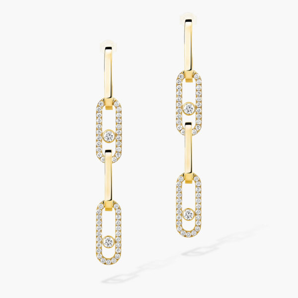 18K YELLOW GOLD DIAMOND CONVERTIBLE EARRING