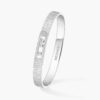 18K WHITE GOLD DIAMOND CISELE BANGLE