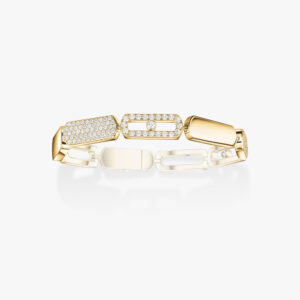 18K YELLOW GOLD DIAMOND LARGE BRACELET