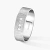18K WHITE GOLD DIAMOND CISELE LARGE BANGLE
