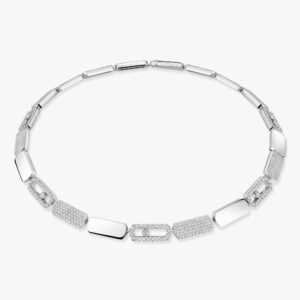 18K WHITE GOLD DIAMOND LARGE NECKLACE