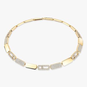 18K YELLOW GOLD DIAMOND LARGE NECKLACE