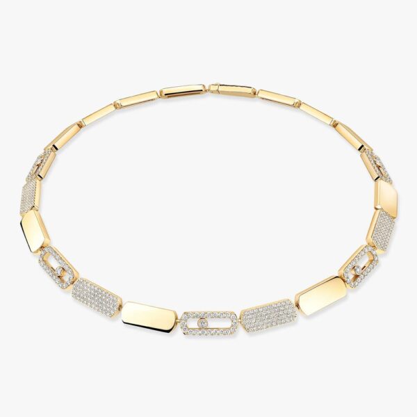 18K YELLOW GOLD DIAMOND LARGE NECKLACE