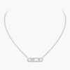 18K WHITE GOLD DIAMOND CISELE NECKLACE
