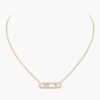18K YELLOW GOLD DIAMOND CISELE NECKLACE