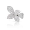 18K WHITE GOLD DIAMOND 5 LEAVES MEDIUM FLOWER RING
