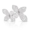 18K WHITE GOLD DIAMOND DOUBLE FLOWER RING
