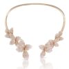 18K ROSE GOLD DIAMOND MULTI FLOWER CHOKER NECKLACE