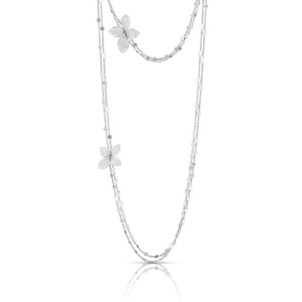 18K WHITE GOLD DIAMOND LONG NECKLACE