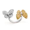 18K WHITE AND YELLOW GOLD YELLOW SAPPHIRE AND DIAMOND RING