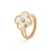18K YELLOW GOLD MOTHER OF PEARL AND DIAMOND RING
