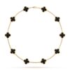 18K YELLOW GOLD 10 MOTIF ONYX NECKLACE