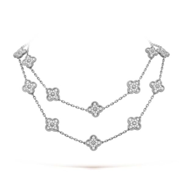 18K WHITE GOLD 20 MOTIF DIAMOND NECKLACE